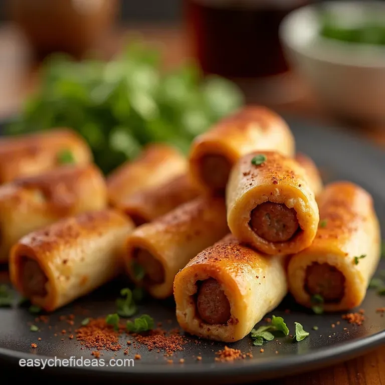 Spiced Sausage Rolls with Apple Cranberry Chutney presentation