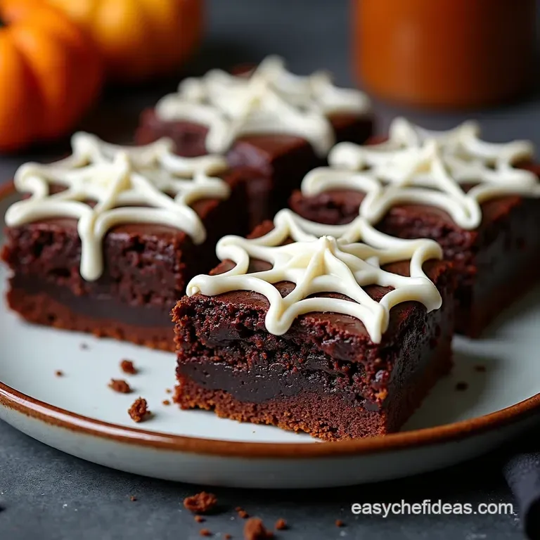 Spooky Spiderweb Chocolate Cheesecake Brownies