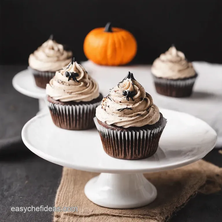 Spooky Spiderweb Chocolate Cupcakes