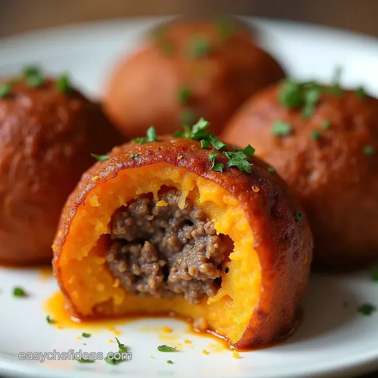 Spud Beef Bonbons Sweet Potato Minced Beef Croquettes