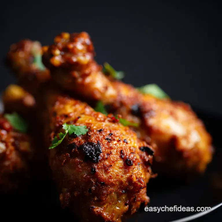 Sticky Spicy Chicken Drumsticks presentation