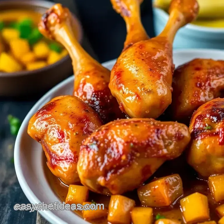 Sticky & Spicy Mango Habanero Chicken Drumsticks presentation