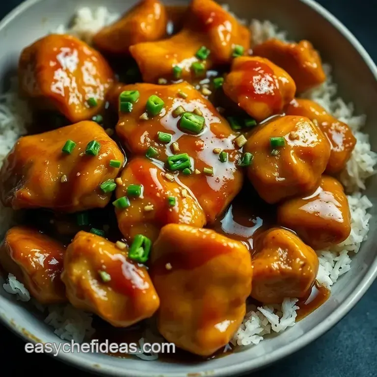 Sticky Sweet Honey Garlic Chicken presentation