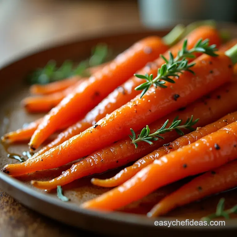 Sticky Sweet the Ultimate Honey Roasted Carrots with Fresh Thyme presentation