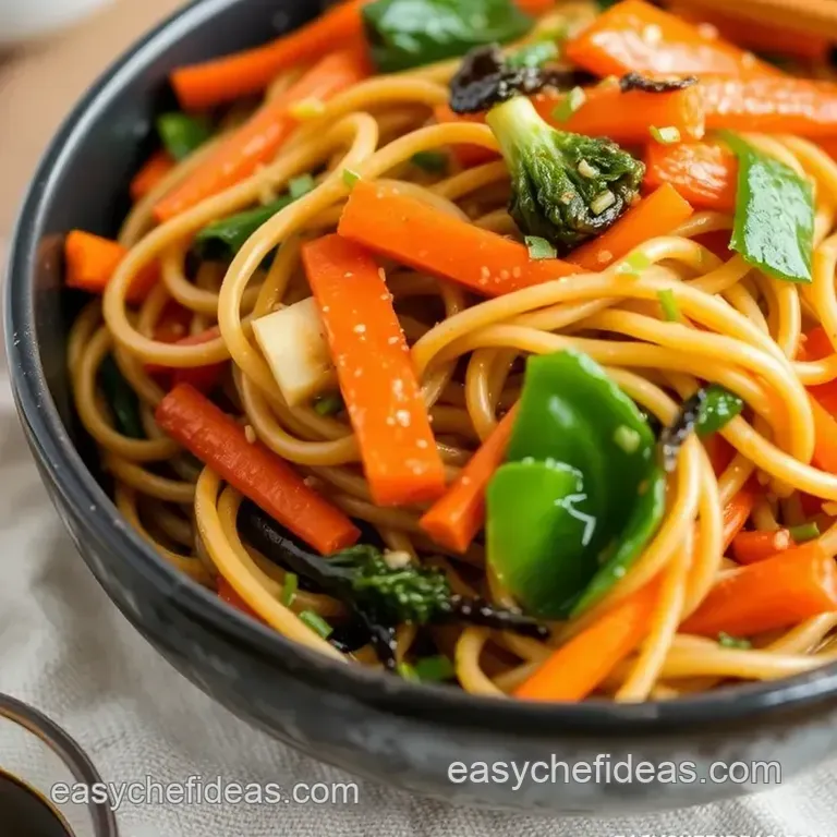 Vibrant Stir-Fried Soba Noodles with Crunchy Veggies presentation