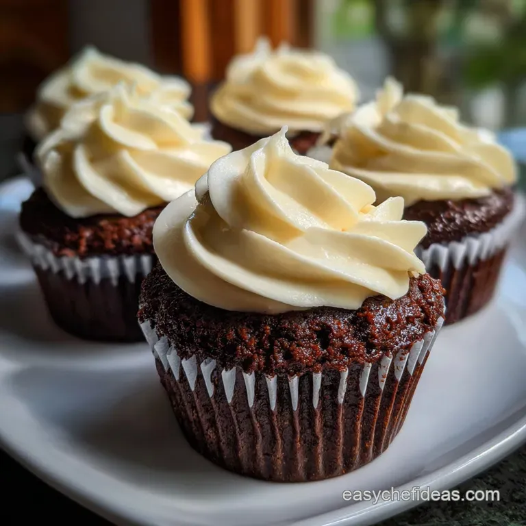 Chocolate Stout Baileys Cupcakes Rich Cocoa Creamy Frosting presentation
