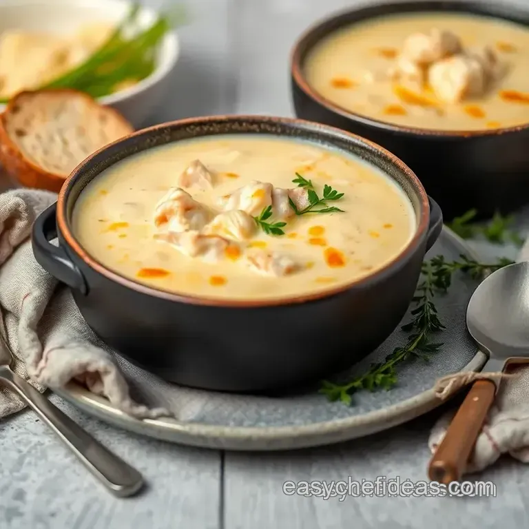 Cozy Stovetop Chicken Creamy Comfort Soup presentation