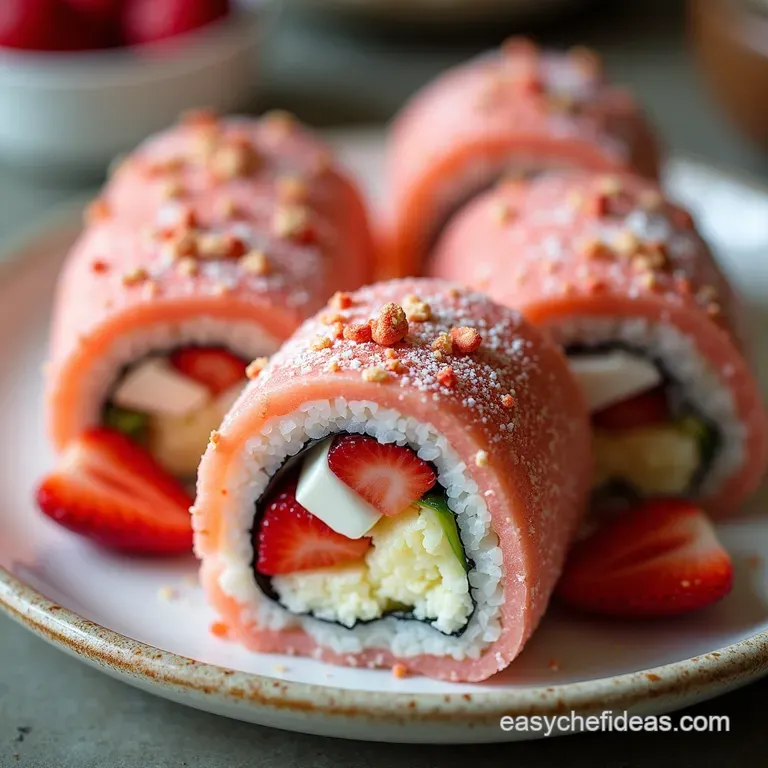 The Sweet Roll Revival Strawberry Shortcake Sushi Rolls