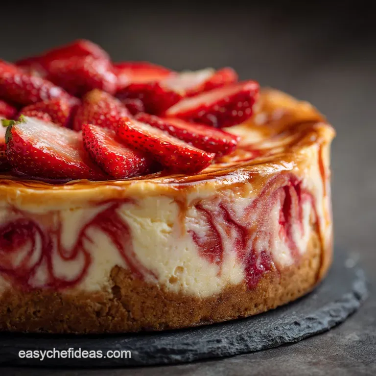 Strawberry Swirl Cheesecake: the Perfect Elegant Summer Centrepiece presentation