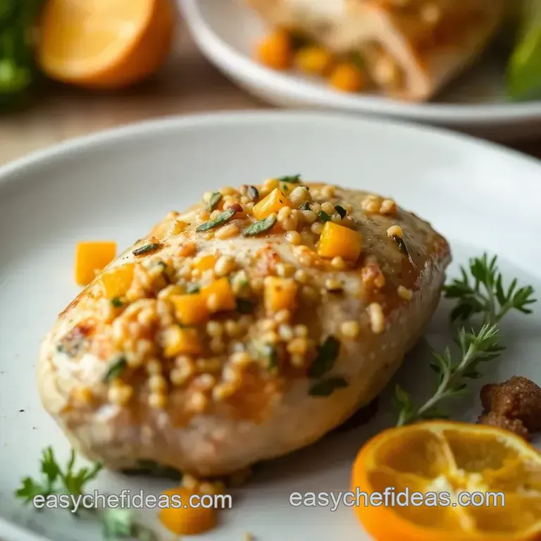 Stuffed Chicken with Pumpkin & Quinoa Magic presentation