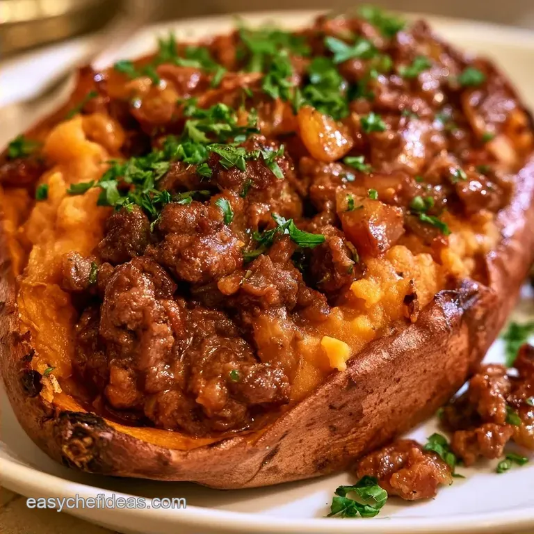 Stuffed Sweet Potato Recipe with Ground Beef