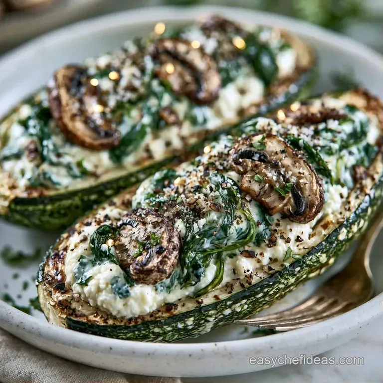 Three roasted vegetable boats on a white ceramic platter with a drizzle of olive oil and cracked black pepper.