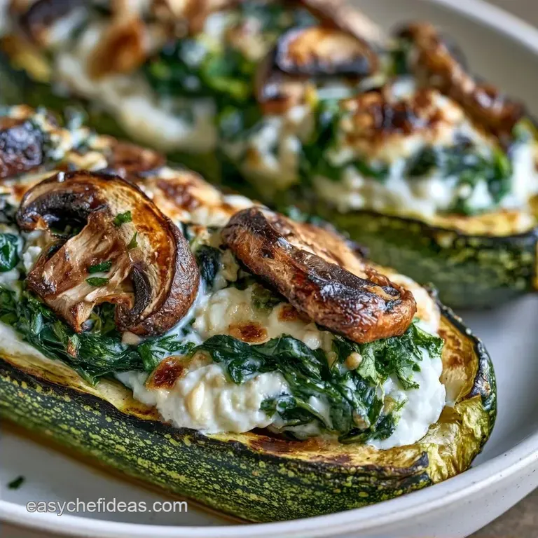 Stuffed Zucchini Boats with Spinach and Ricotta