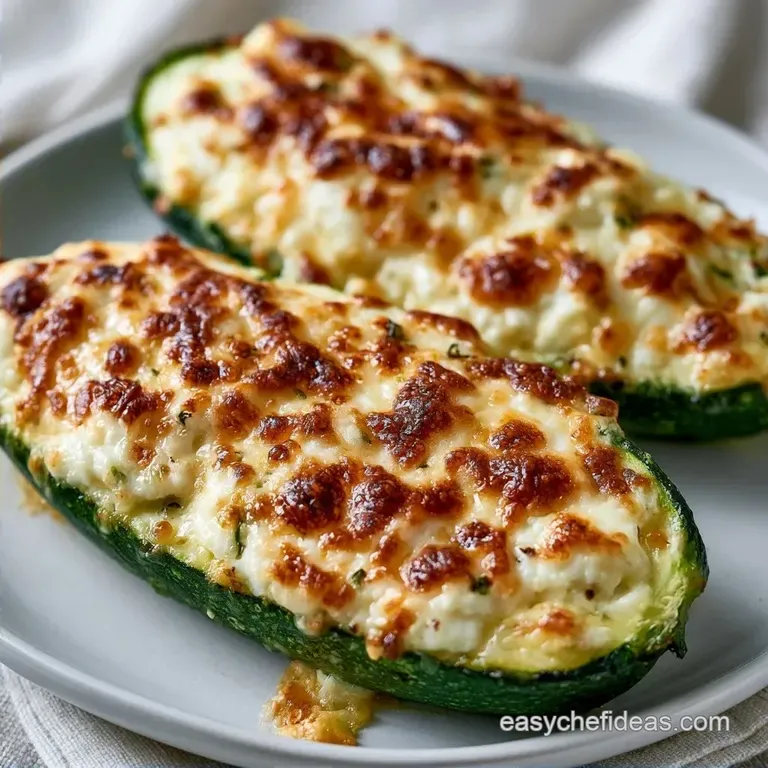 Baked Cheese Stuffed Zucchini Boats