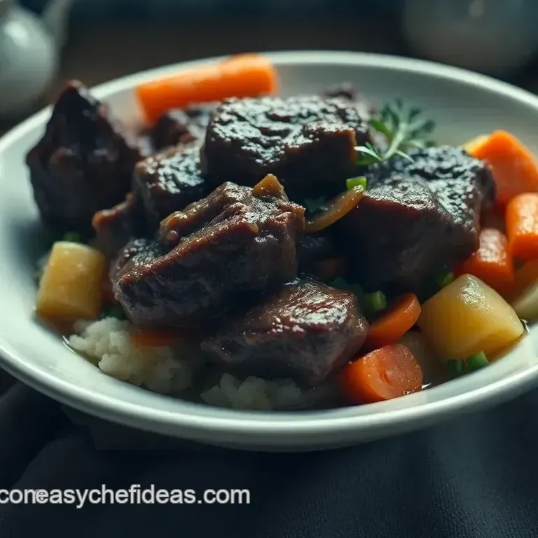 Succulent Braised Beef Short Ribs with Red Wine and Root Vegetables