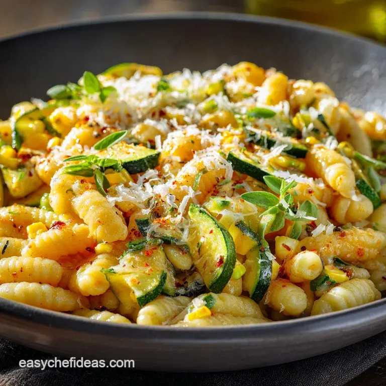 Summer Cavatelli Pasta with Corn Zucchini and Toma Our Favorite Light Summer Dinner presentation