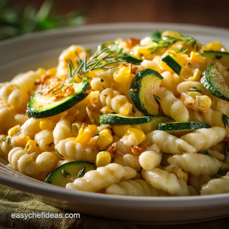 Summer Cavatelli Pasta with Corn Zucchini and Toma Our Favorite Light Summer Dinner