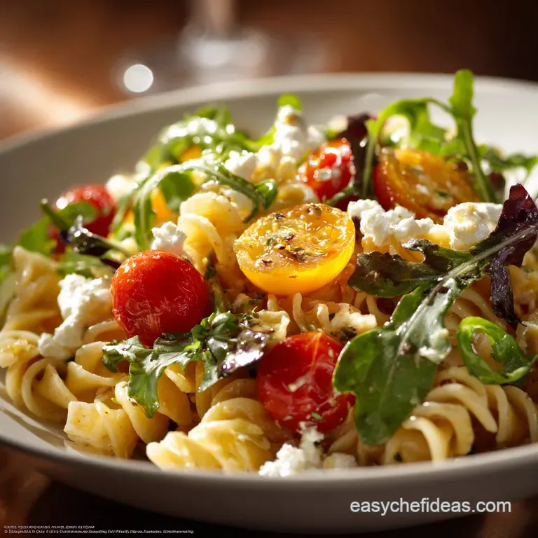 Summer Pasta Salad with Baby Greens: the Light Lemon-Herb Recipe presentation