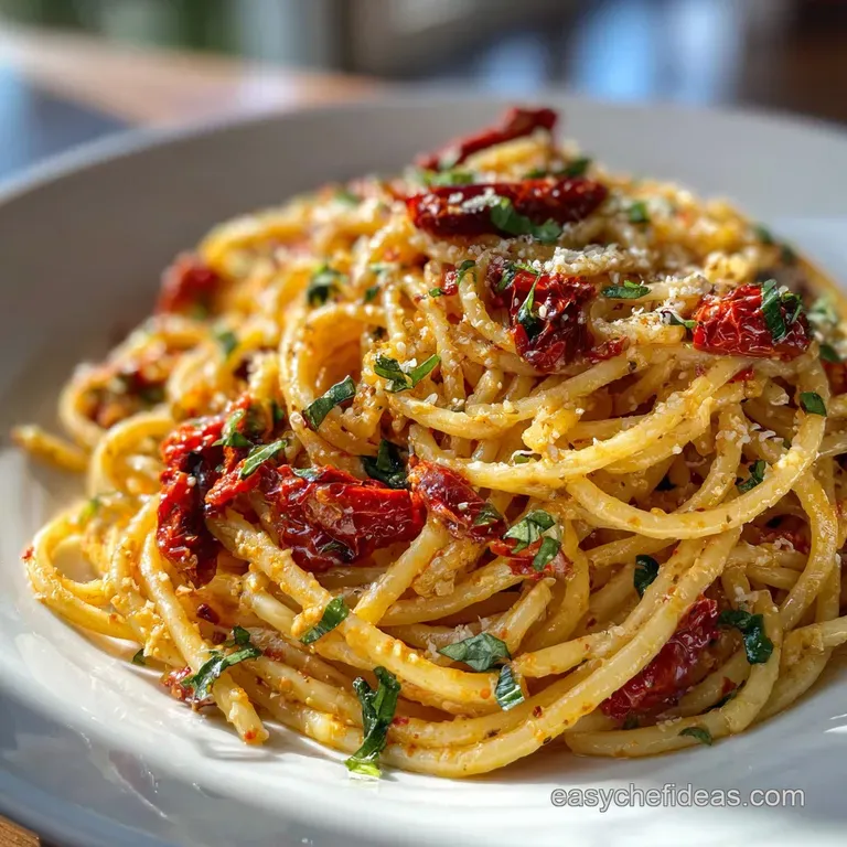 Sun Dried Tomato Pasta: Velvet Cream Sauce