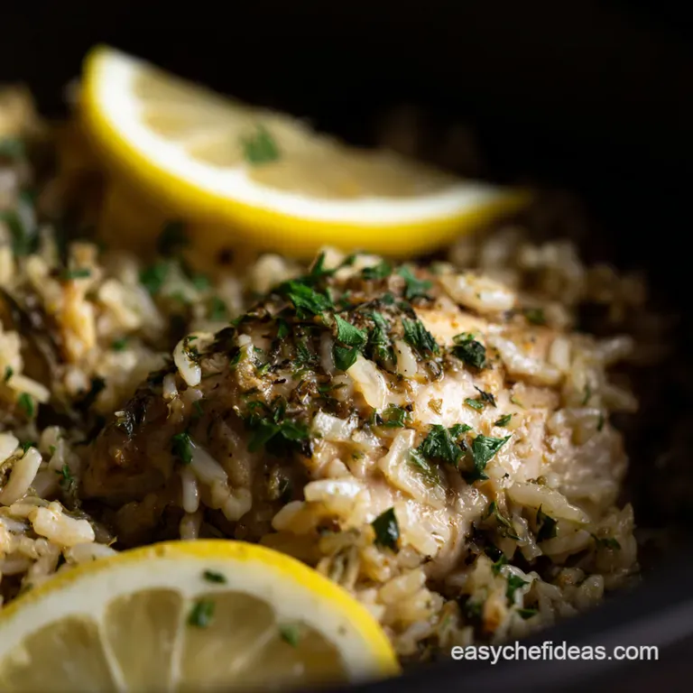 Sunshine in a Pot Lemon Herb Chicken and Rice presentation