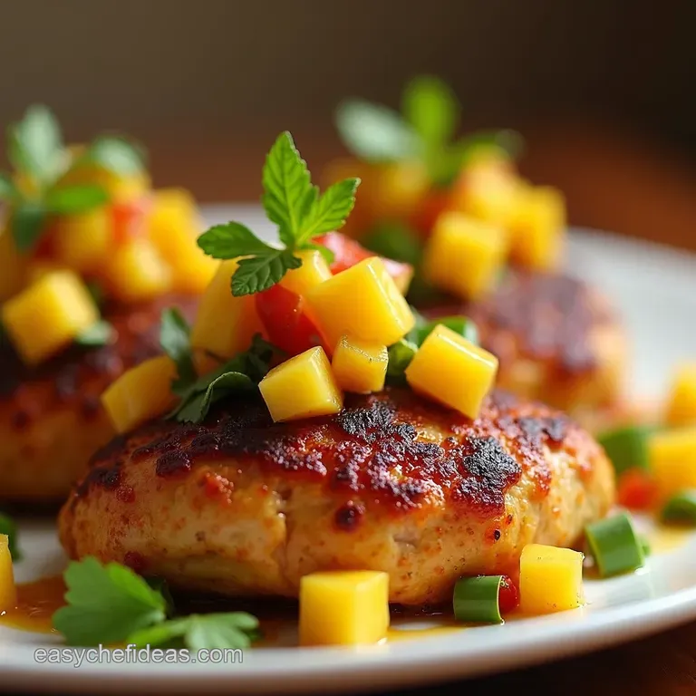 Tajinspiced Mango Salsa with Grilled Chicken presentation