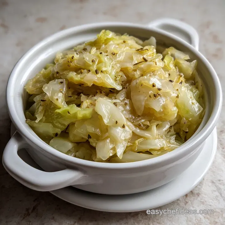 Boiled Cabbage: Tender Braised Cabbage with Bay Leaf
