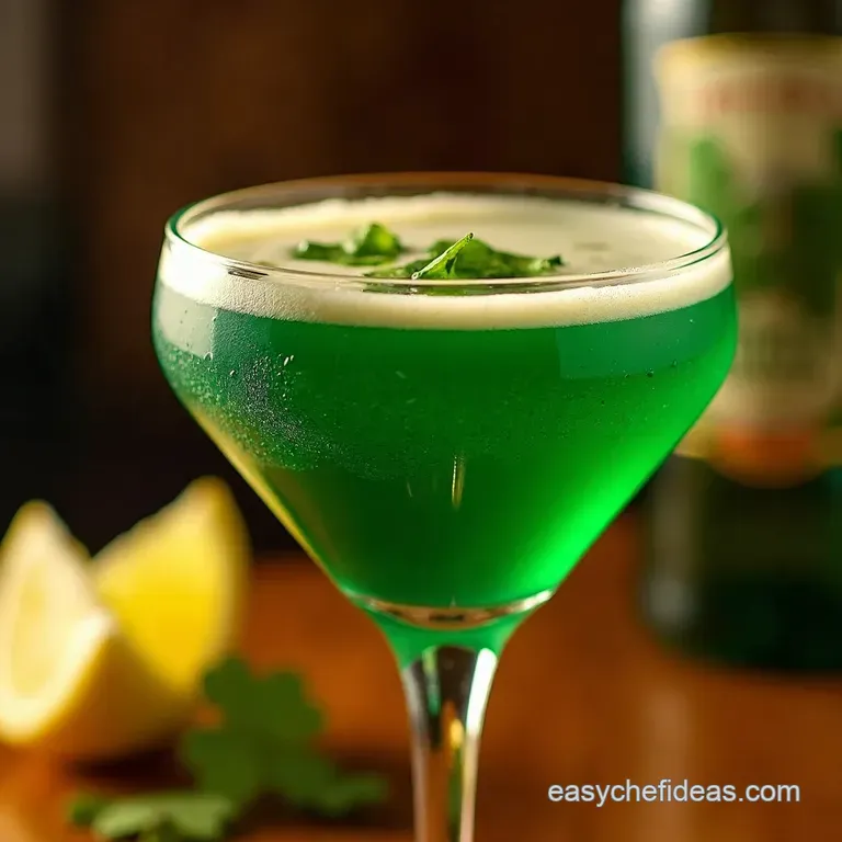 The Emerald Isle Martini a St Patricks Day Cocktail presentation