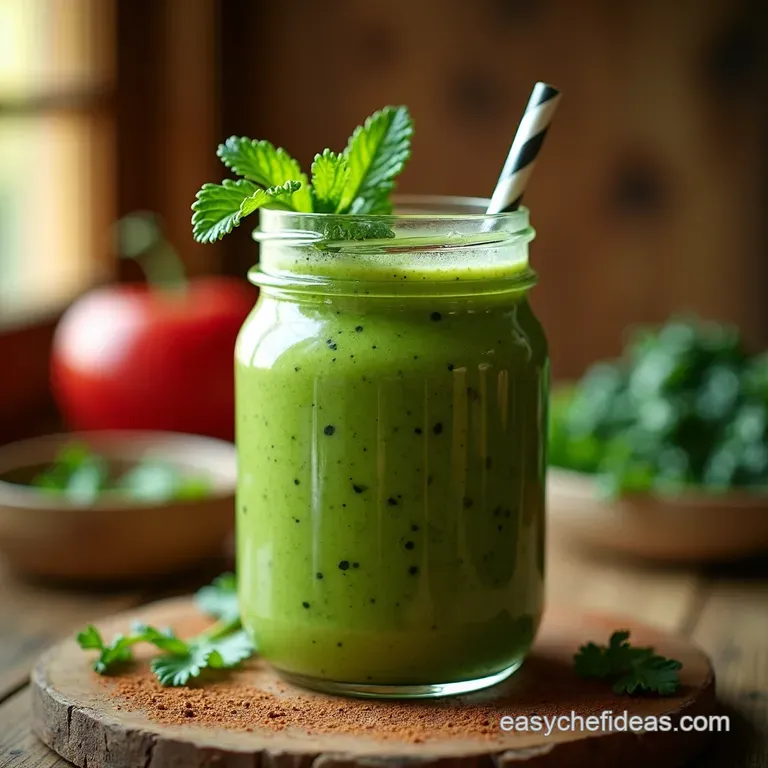 The Hulk Smash Smoothie Highprotein Kale Smoothie presentation