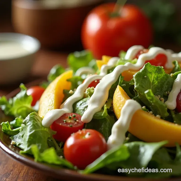 The Neverending Copycat Olive Garden Salad House Dressing presentation