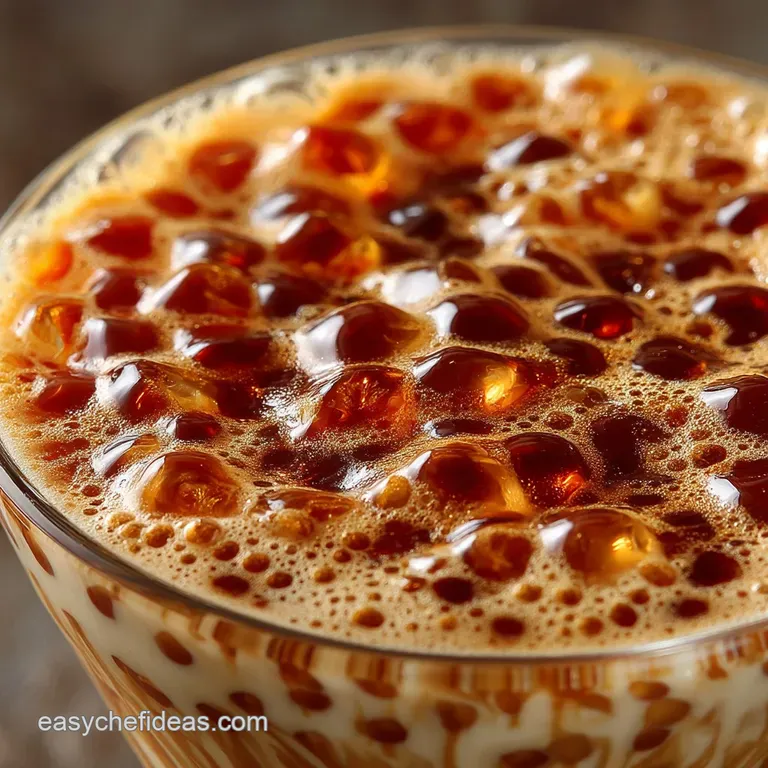 The Tiger Stripe Treat Homemade Brown Sugar Milk Boba presentation