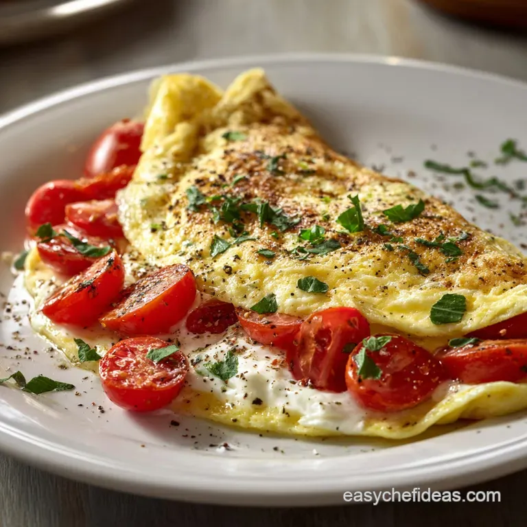 Tomato Mozzarella Egg White Omelet: Your High-Protein 15-Minute Riviera Breakfast