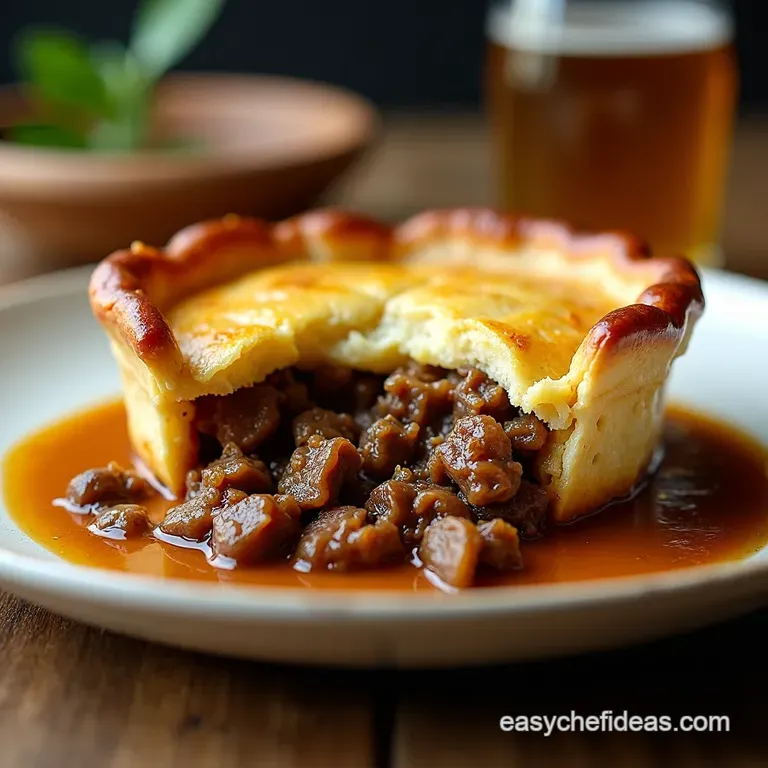Traditional Steak Ale Pie with Flaky Suet Crust
