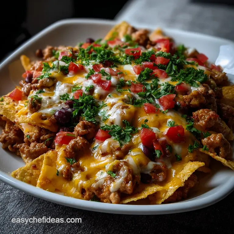 Mastering Loaded Nachos with Ground Turkey Beans presentation