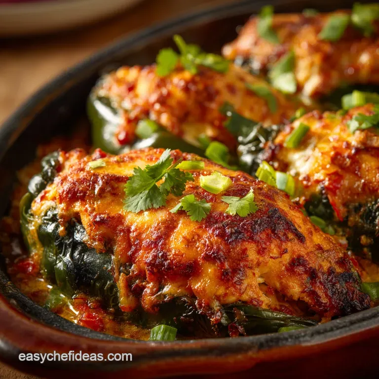 Turkey Enchilada Stuffed Poblanos Rellenos Lighter Smoky Baked Perfection