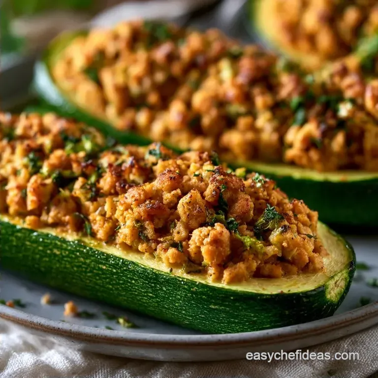 Baked Italian Turkey Zucchini Boats