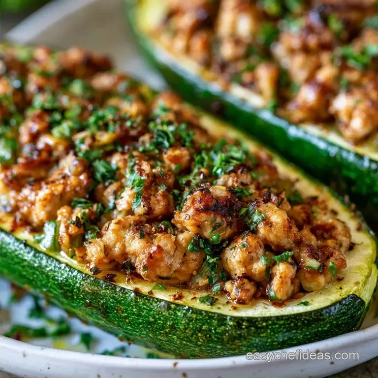 Healthy Turkey Zucchini Boats