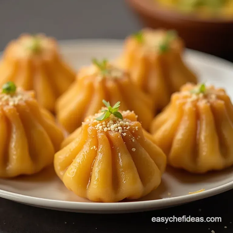 Ukadiche Modak Steamed Sweet Rice Dumplings