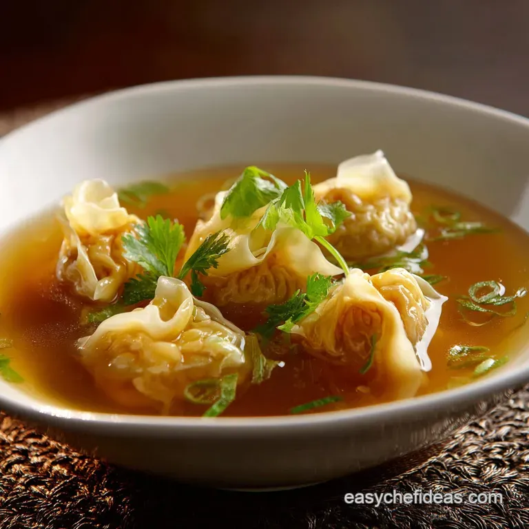 The Ultimate Cantonese Wonton Soup Silky Wrappers and Aromatic Broth presentation