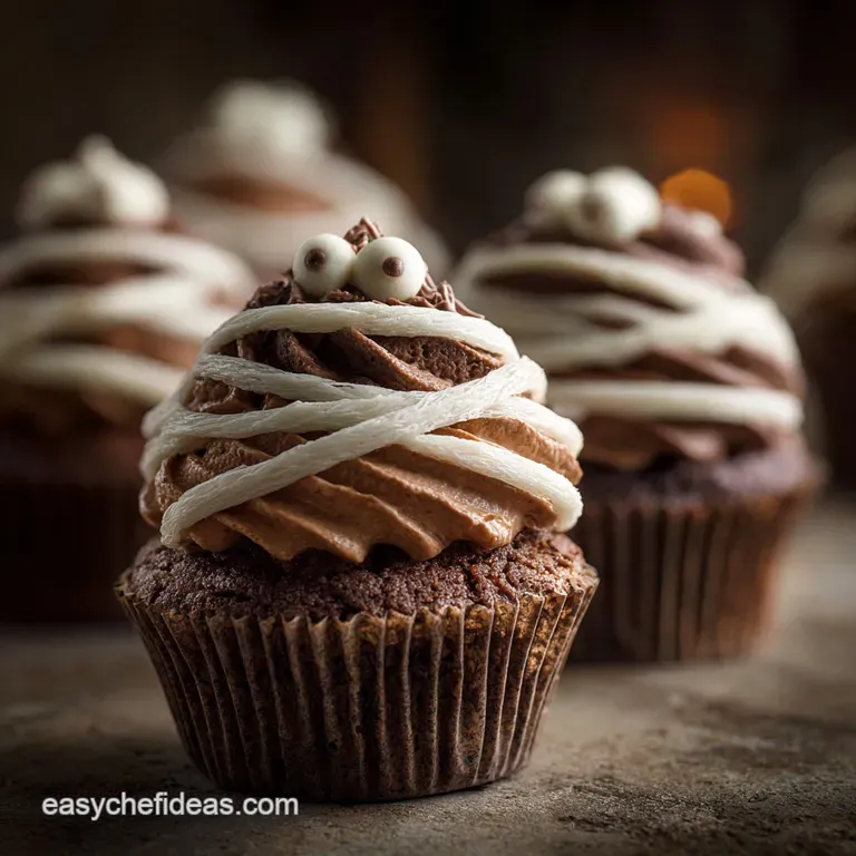 Chocolate Mummy Cupcakes: the Ultimate Spooky Halloween Dessert presentation