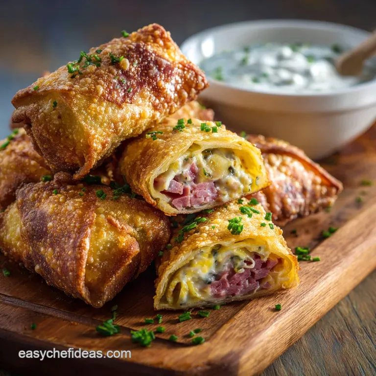The Big Smoke Ultimate Reuben Egg Rolls with Zesty Russian Dip