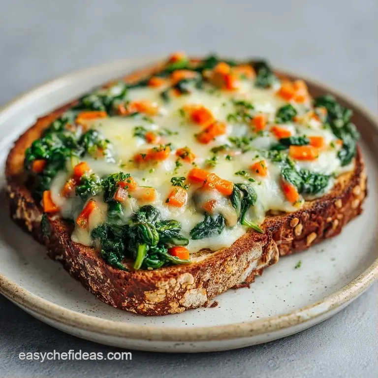 Diagonally sliced toasted sandwiches showing melted cheese and colorful veggies beside a fresh side salad.