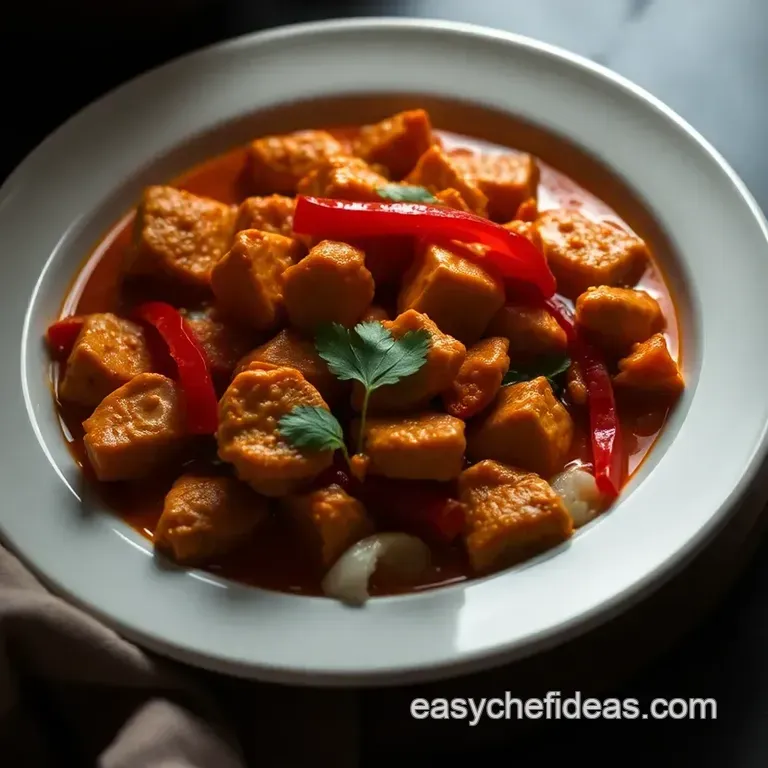 Vibrant Thai Red Curry with Chicken & Veggies presentation