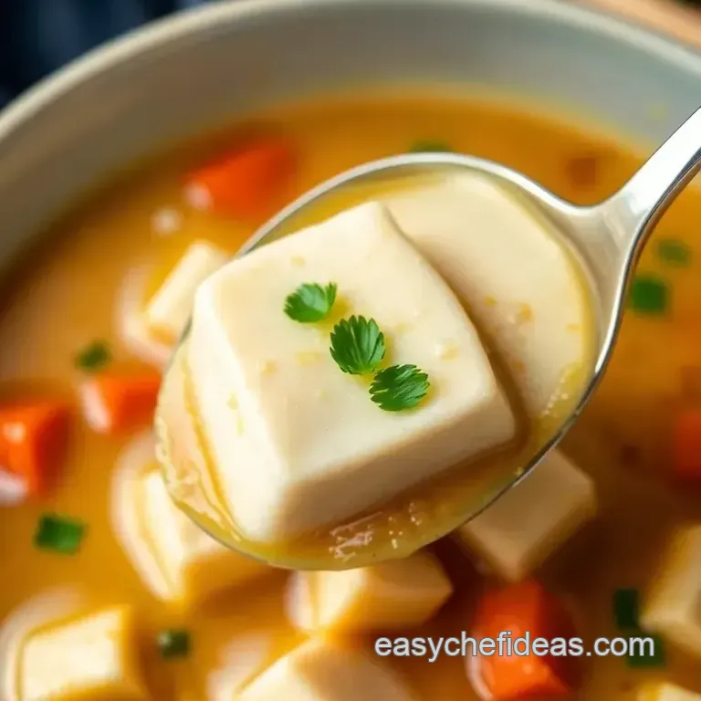 Warm Silken Tofu Soup: a Cozy Comfort Dish presentation