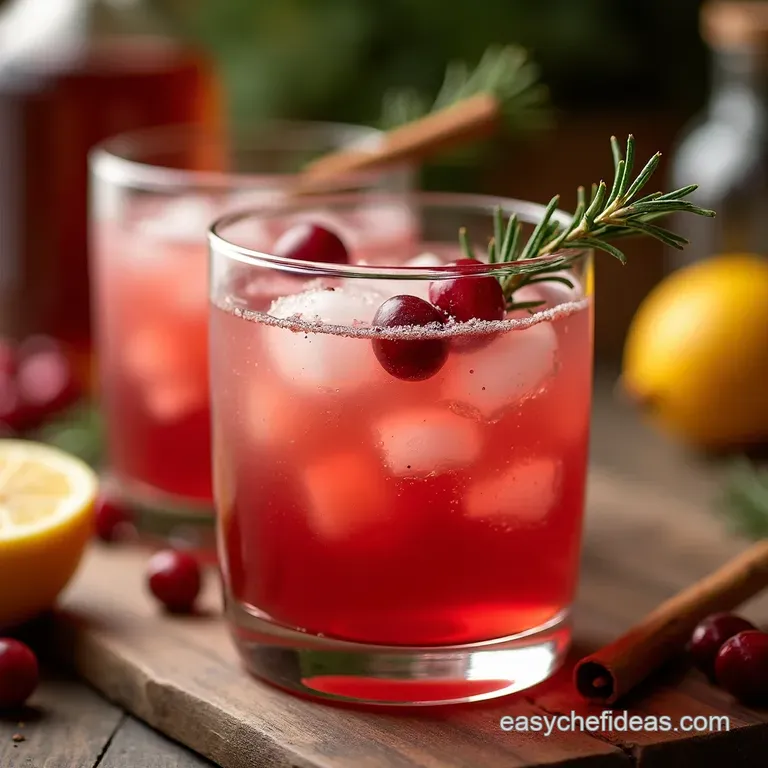 Winter Spiced Cranberry Gin Fizz presentation