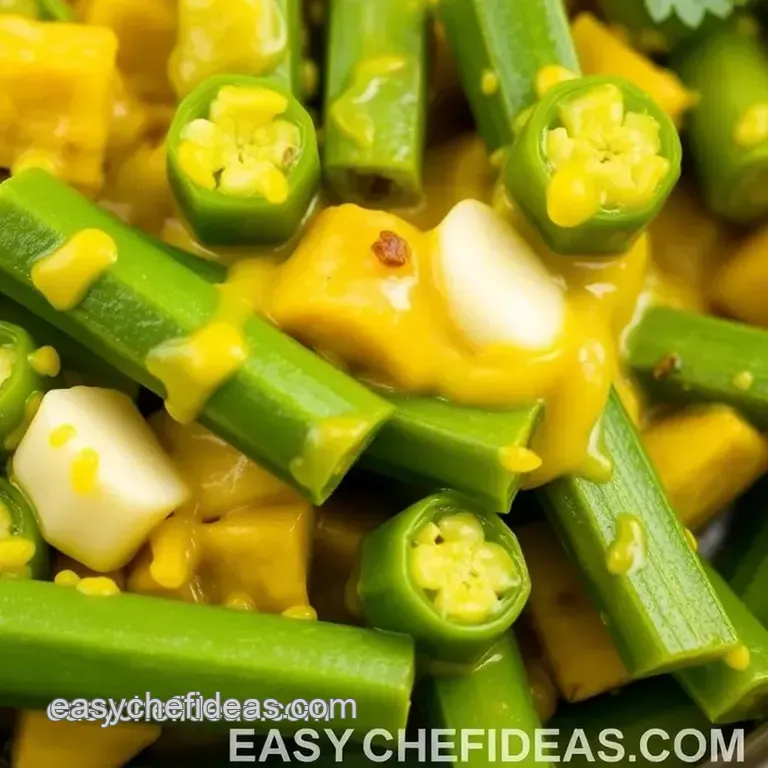 Yellow Curry Okra Medley presentation