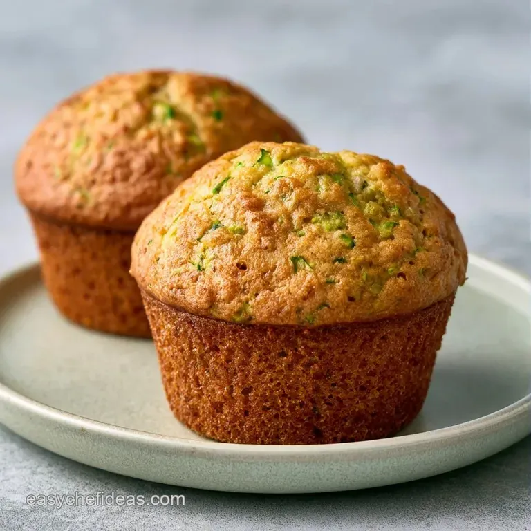 Two moist, golden-brown cakes stacked on a white ceramic plate, drizzled with amber syrup and a sprig of mint.