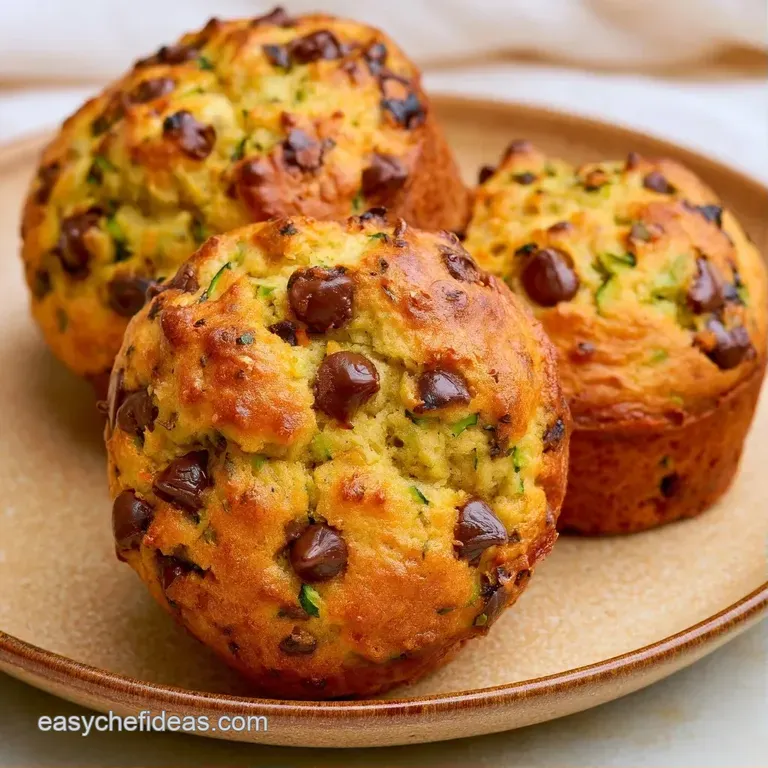 Three moist brown muffins arranged on a ceramic plate with a linen napkin and a dusting of powdered sugar